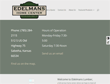 Tablet Screenshot of edelmanslumber.com